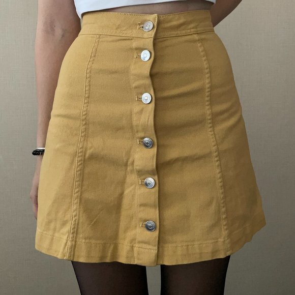 A-Line Yellow Skirt - Picture 1 of 5